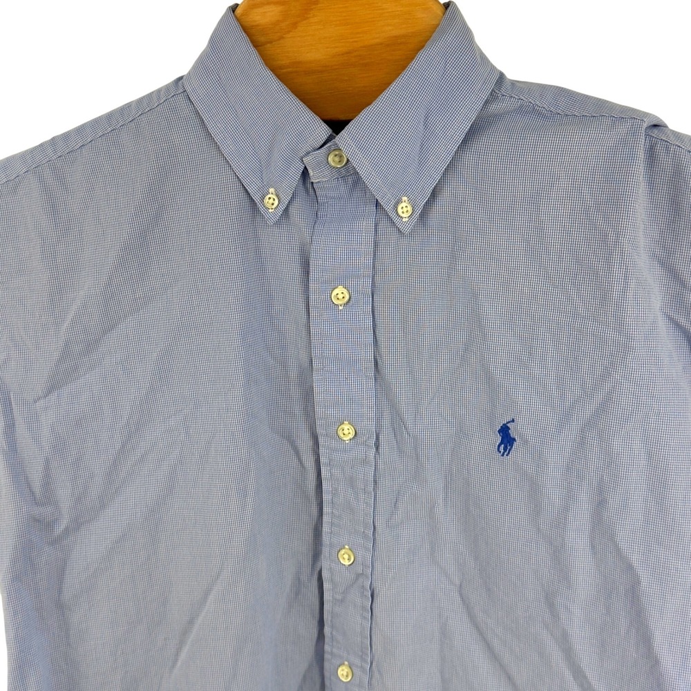 Ralph‎ Lauren Blake Men *READ Medium Gingham Short Sleeve Button Shirt Cotton